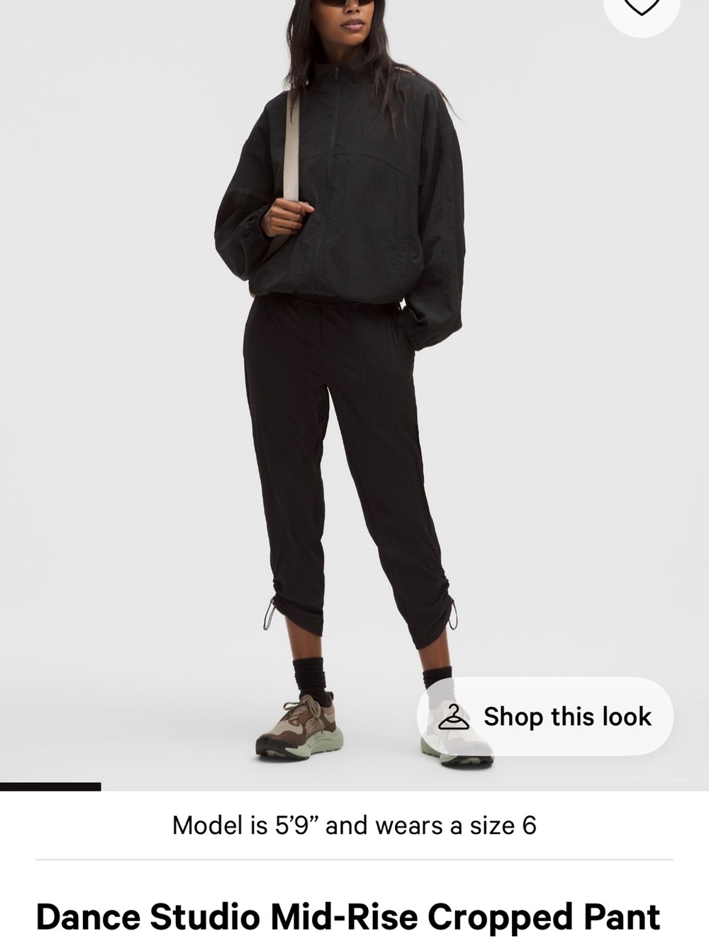 lululemon athletica Black Cropped Drawcord Pants
